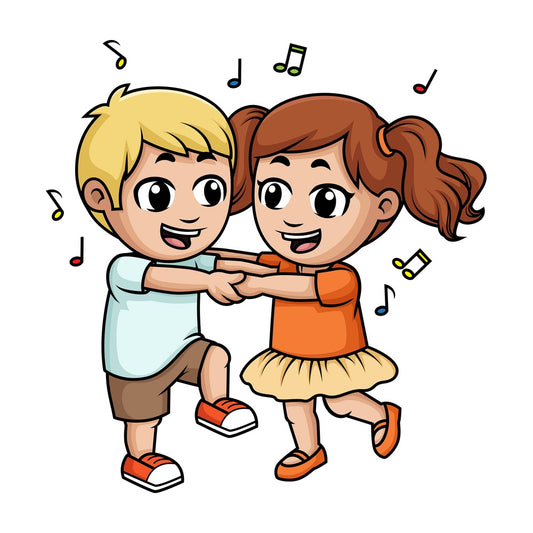 Kids dancing together. PNG - JPG and vector EPS (infinitely scalable).