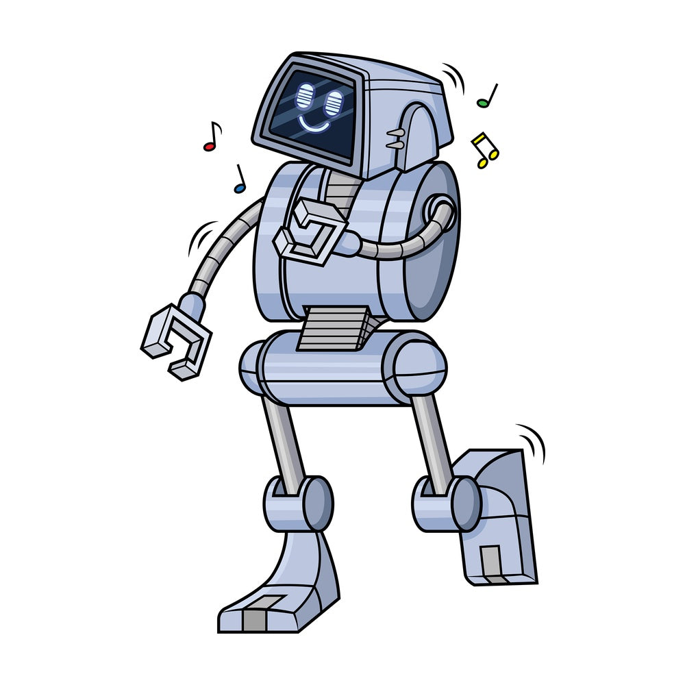 Robot dancing. PNG - JPG and vector EPS (infinitely scalable).