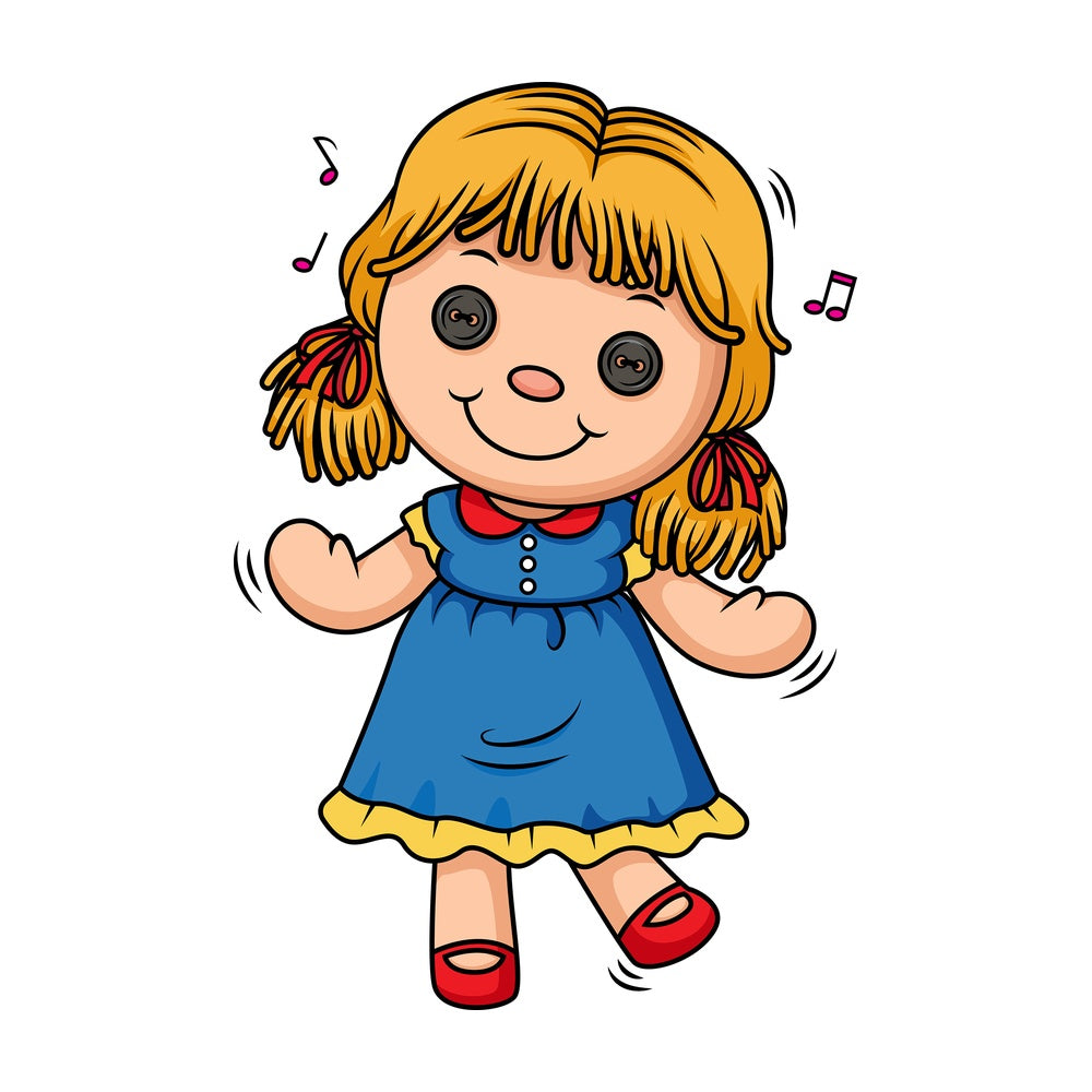 Doll dancing. PNG - JPG and vector EPS (infinitely scalable).