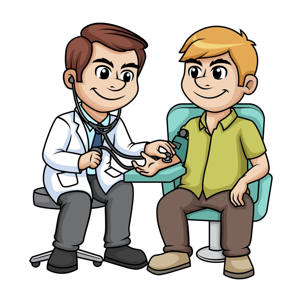 Doctor checking blood pressure. PNG - JPG and vector EPS (infinitely scalable).