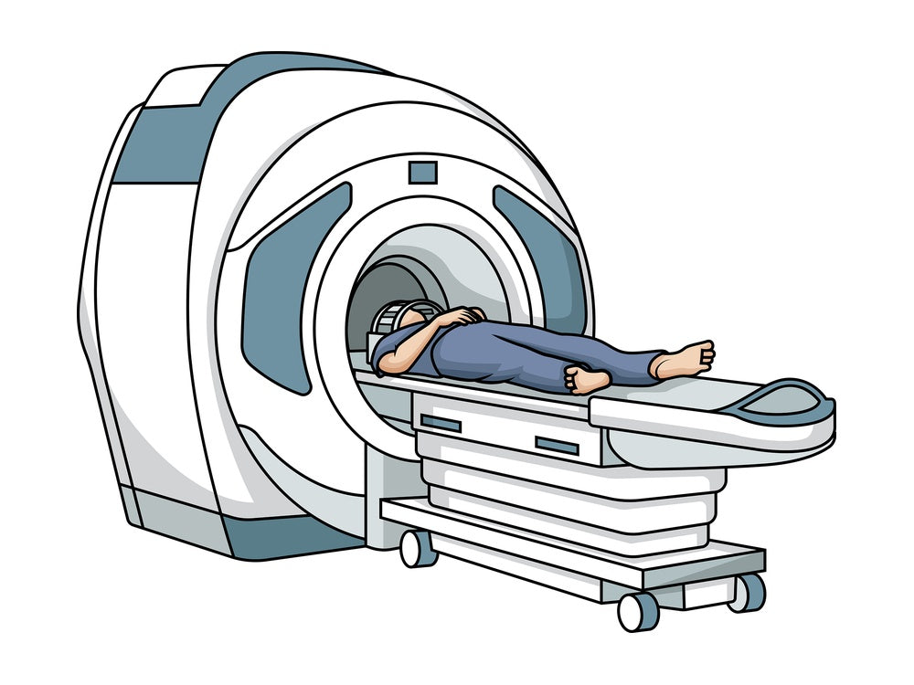 Man getting an mri scan. PNG - JPG and vector EPS (infinitely scalable).
