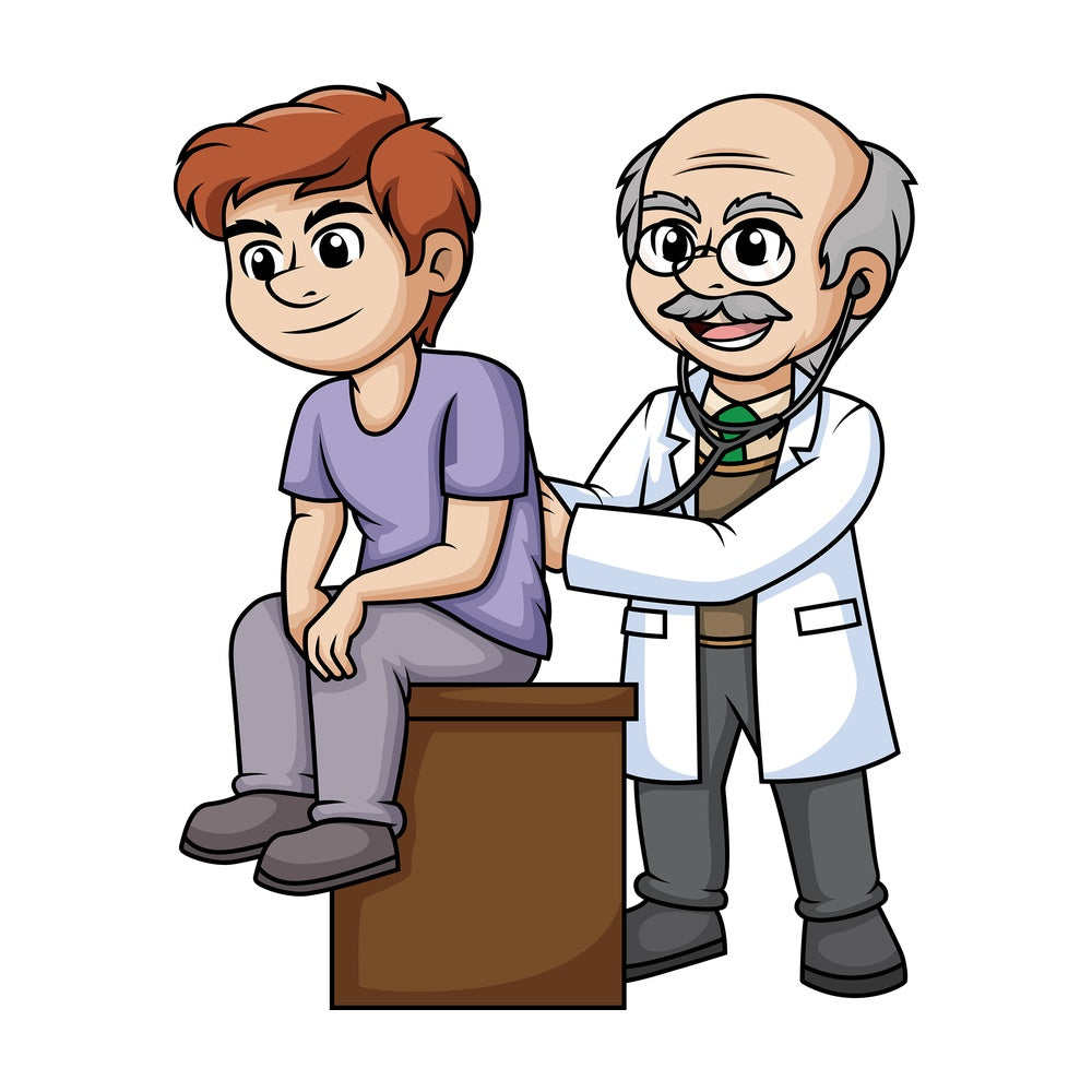 Doctor examining a patient. PNG - JPG and vector EPS (infinitely scalable).