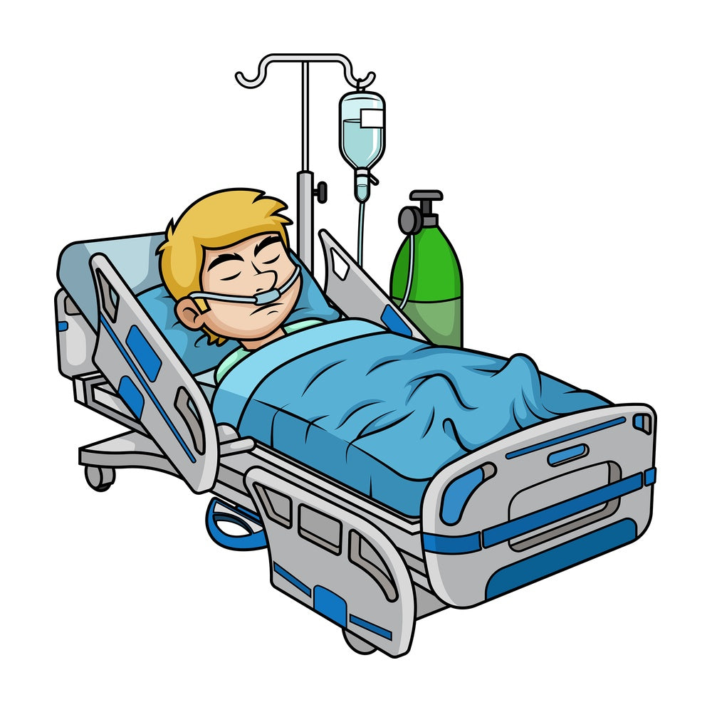 Man in coma in the hospital. PNG - JPG and vector EPS (infinitely scalable).