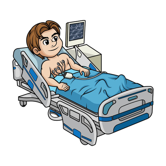 Man undergoing an ecg. PNG - JPG and vector EPS (infinitely scalable).