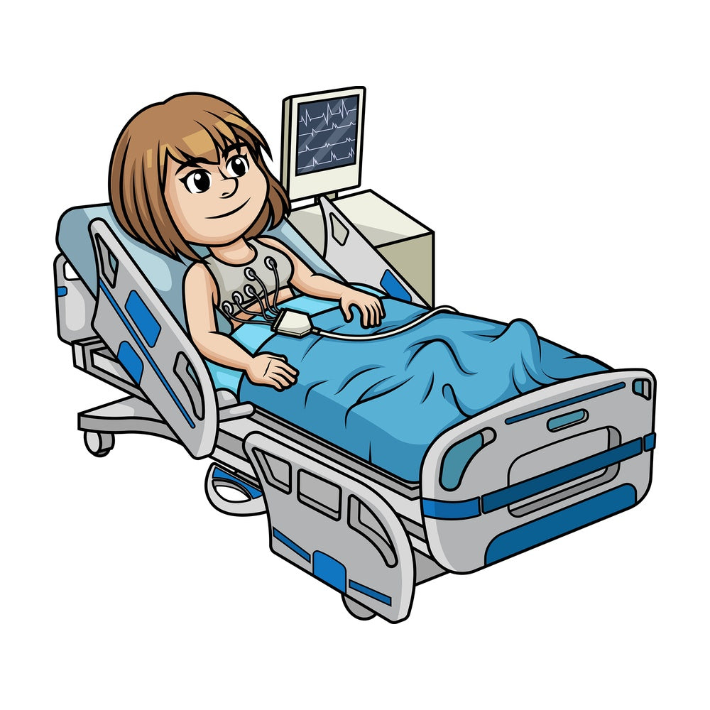 Woman undergoing an electrocardiogram. PNG - JPG and vector EPS (infinitely scalable).