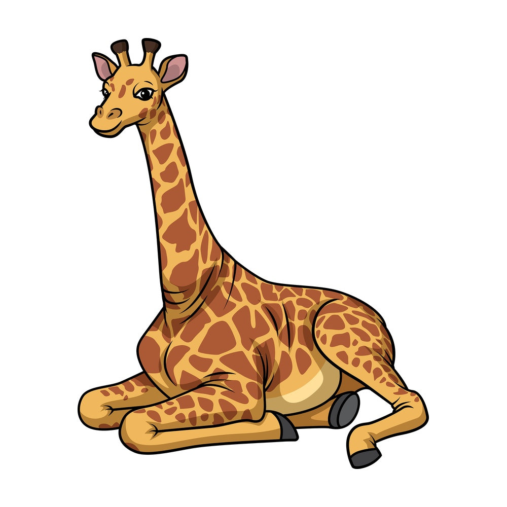 Giraffe sitting. PNG - JPG and vector EPS (infinitely scalable).