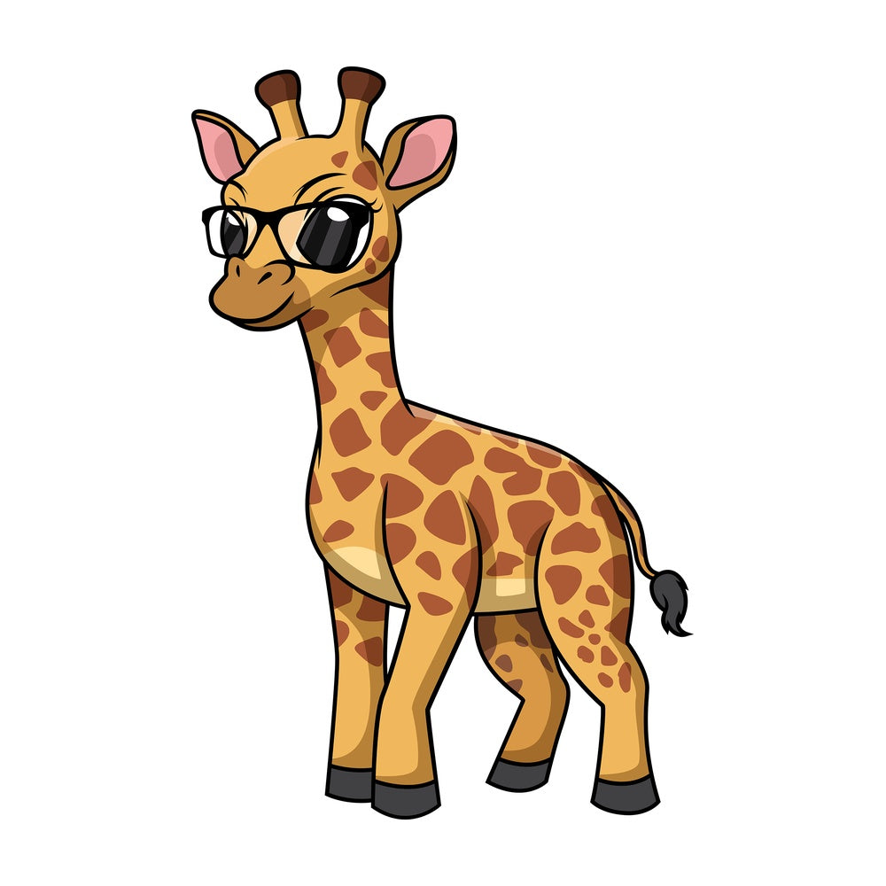 Giraffe with glasses. PNG - JPG and vector EPS (infinitely scalable).