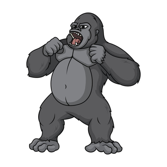 Gorilla pounding his chest. PNG - JPG and vector EPS (infinitely scalable).