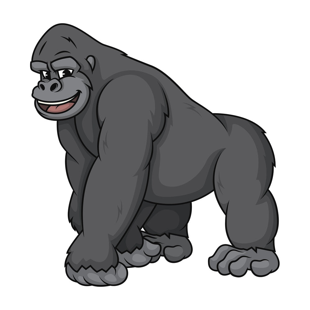 Happy gorilla. PNG - JPG and vector EPS (infinitely scalable).
