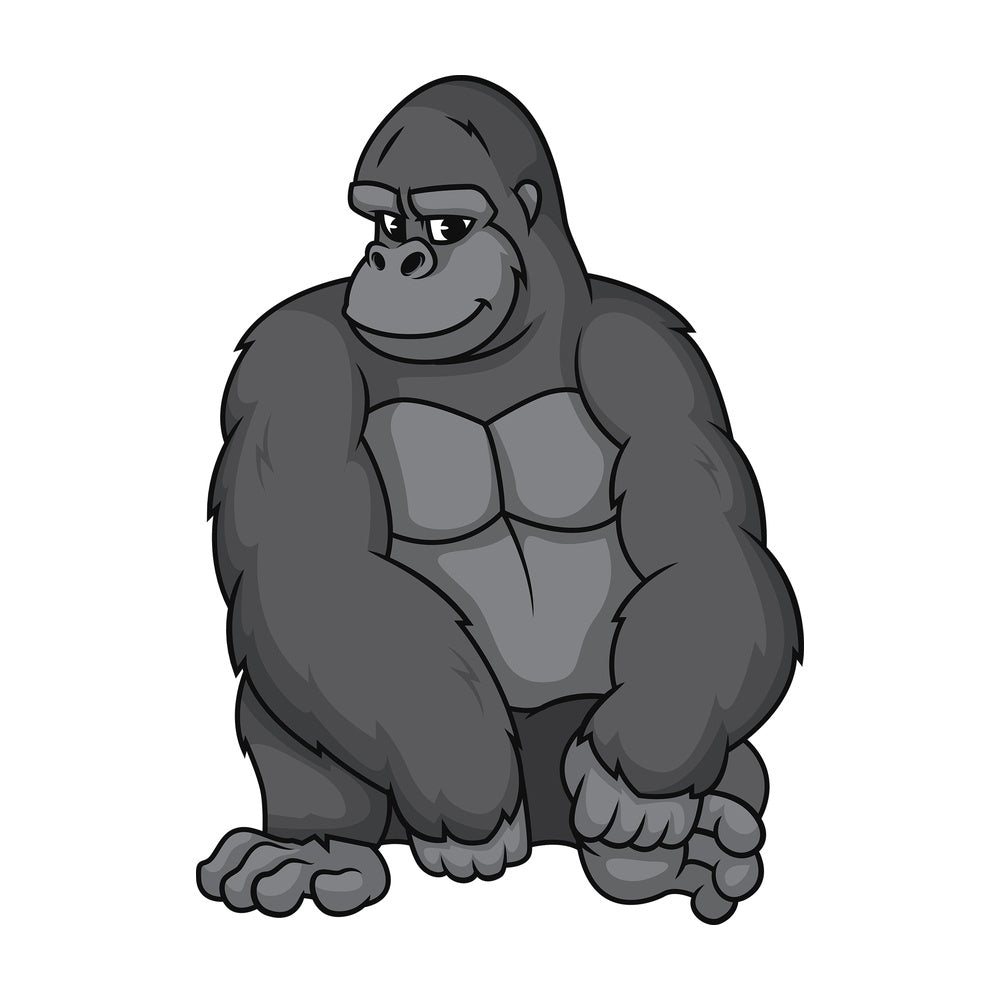 Gorilla sitting down. PNG - JPG and vector EPS (infinitely scalable).
