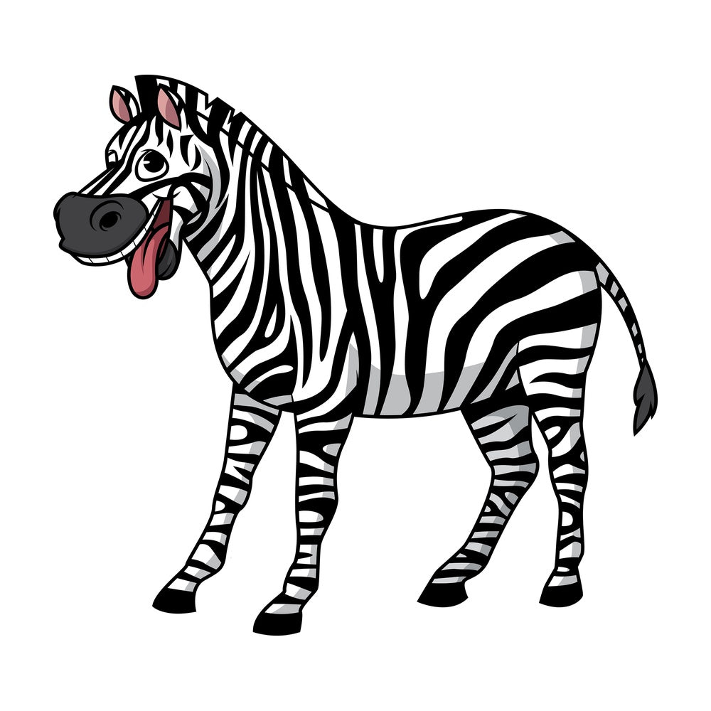 Funny zebra. PNG - JPG and vector EPS (infinitely scalable).