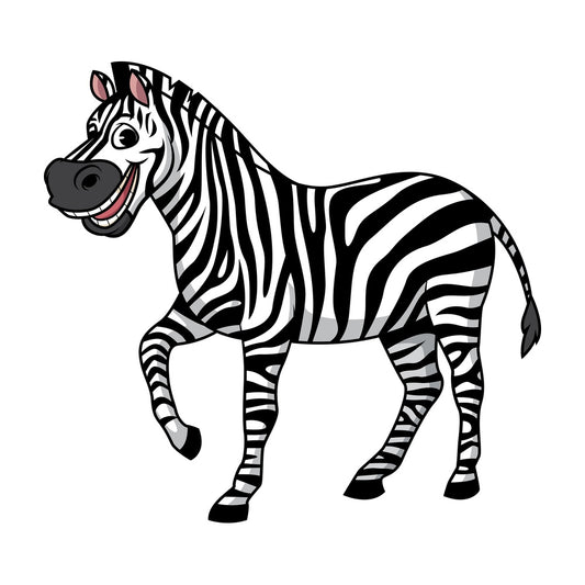 Happy zebra. PNG - JPG and vector EPS (infinitely scalable).
