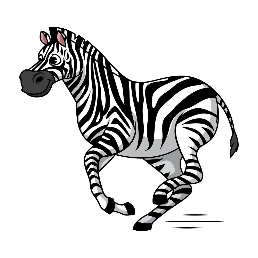 Zebra running. PNG - JPG and vector EPS (infinitely scalable).