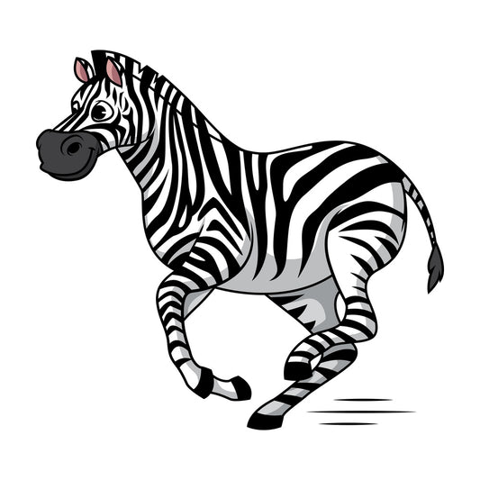Zebra running. PNG - JPG and vector EPS (infinitely scalable).