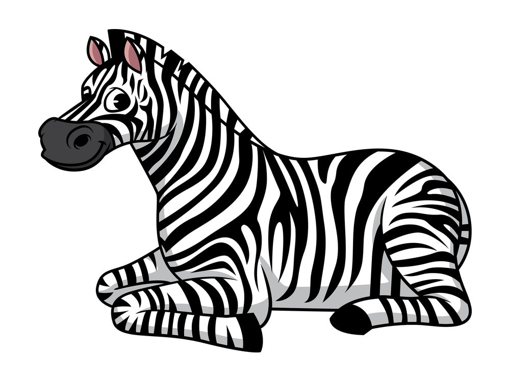 Zebra sitting. PNG - JPG and vector EPS (infinitely scalable).
