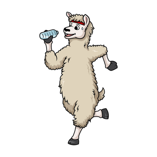 Llama jogging. PNG - JPG and vector EPS (infinitely scalable).