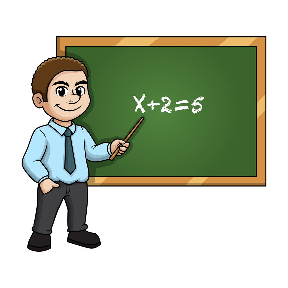 Math teacher. PNG - JPG and vector EPS file formats (infinitely scalable). Image isolated on transparent background.