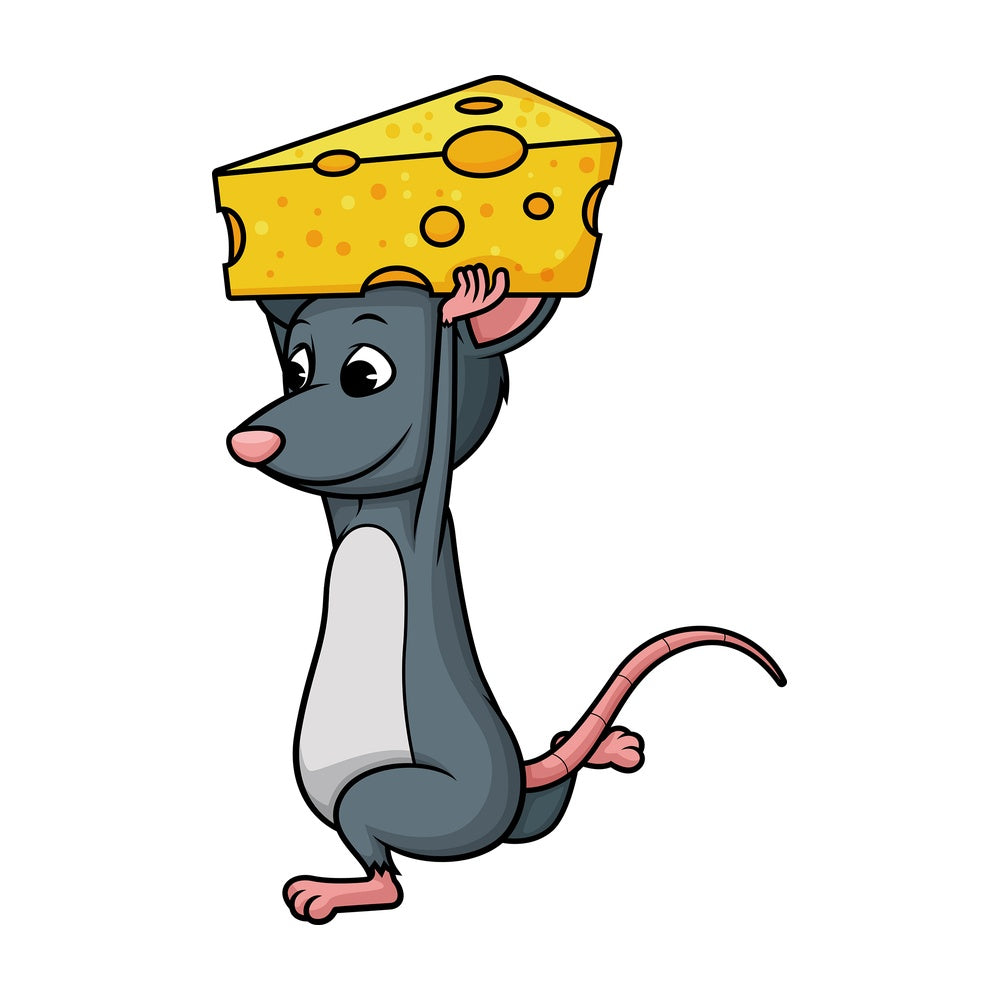 Mouse carrying cheese. PNG - JPG and vector EPS (infinitely scalable).