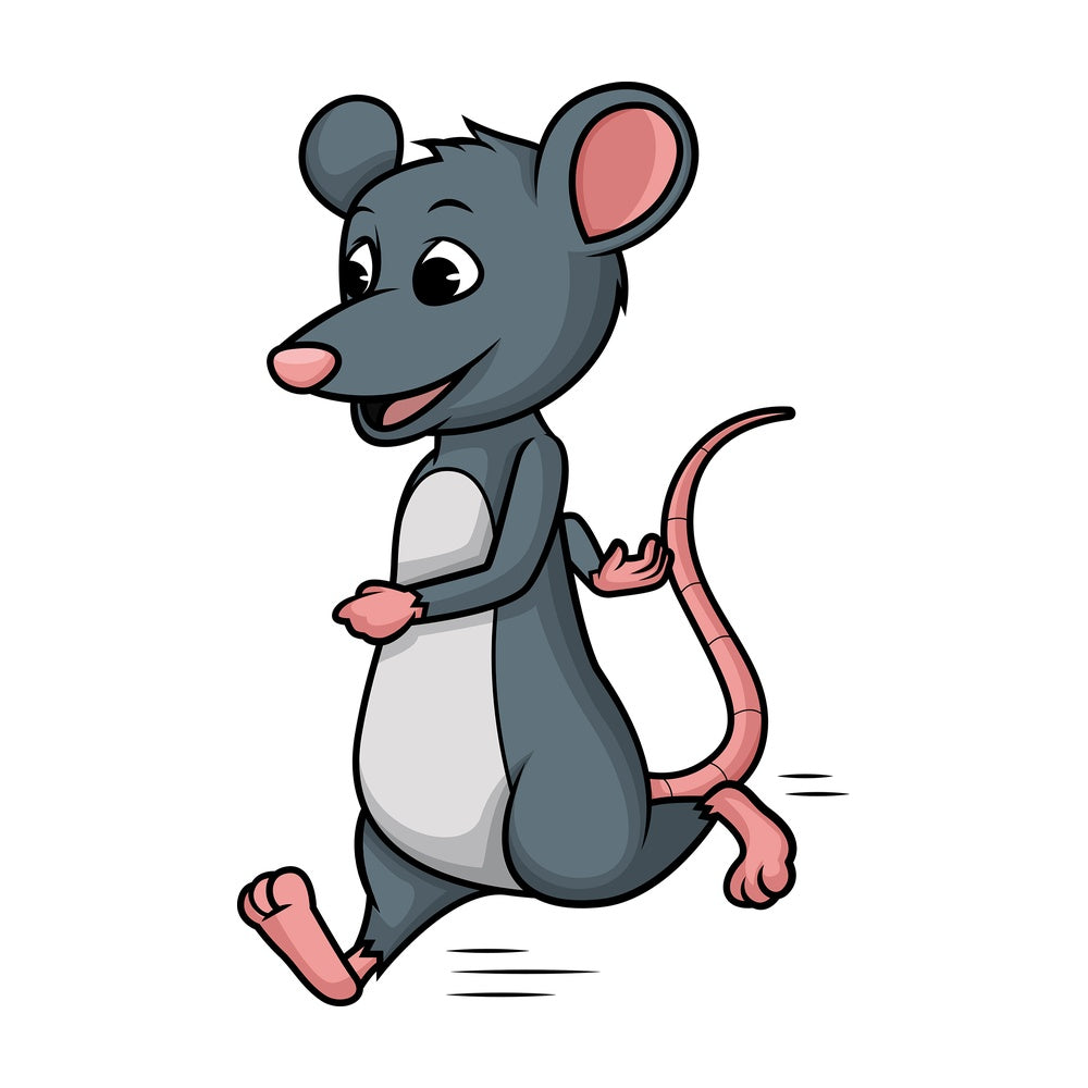 Mouse running. PNG - JPG and vector EPS (infinitely scalable).