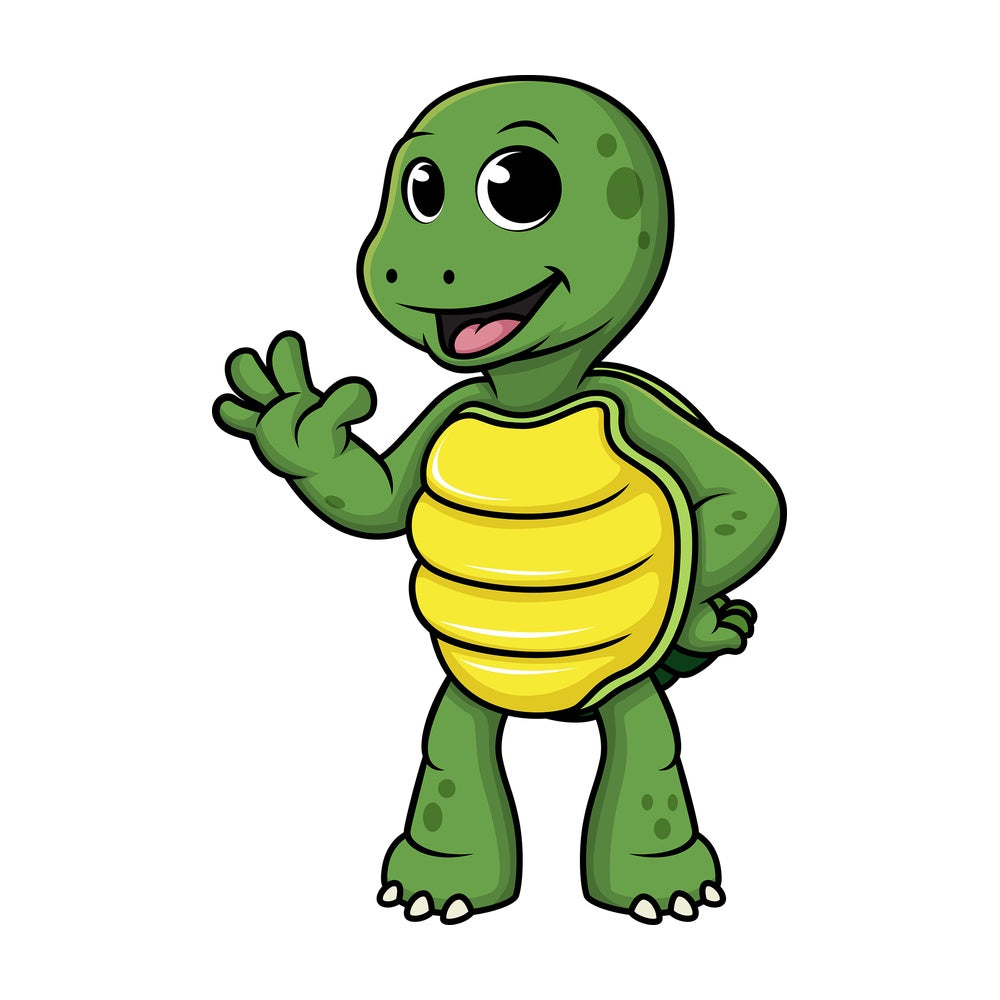 Turtle waving. PNG - JPG and vector EPS (infinitely scalable).