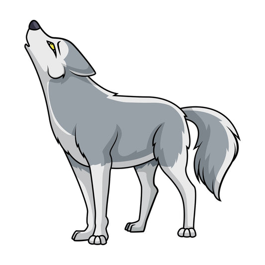 Howling wolf. PNG - JPG and vector EPS (infinitely scalable).