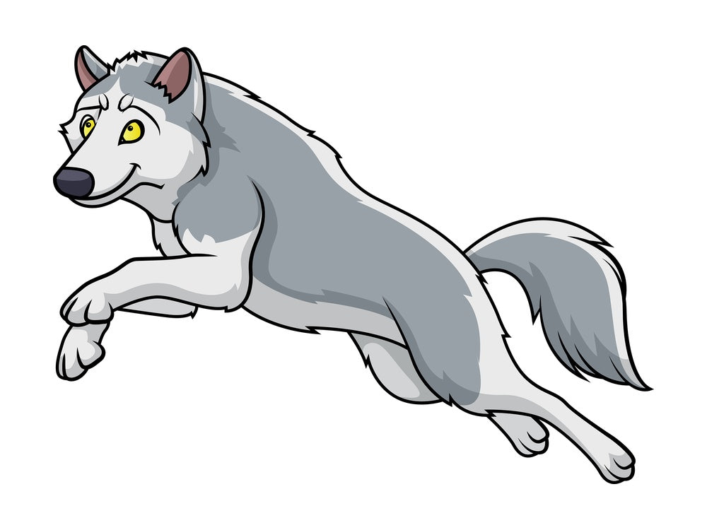 Jumping wolf. PNG - JPG and vector EPS (infinitely scalable).