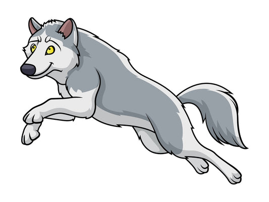 Jumping wolf. PNG - JPG and vector EPS (infinitely scalable).