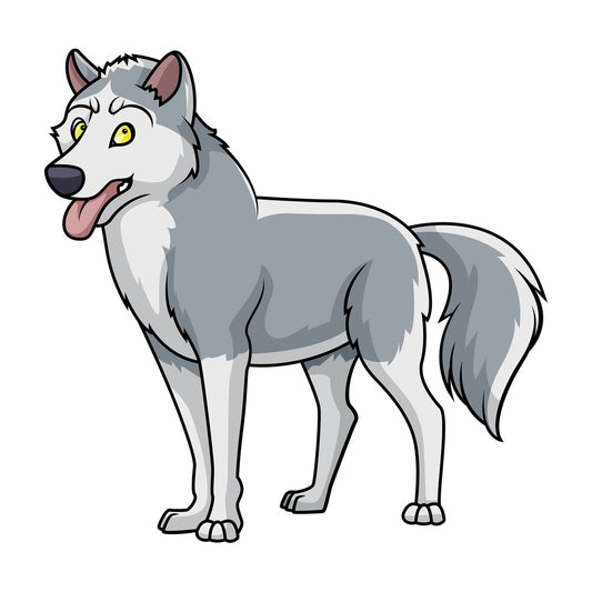 Wolf with tongue out. PNG - JPG and vector EPS (infinitely scalable).