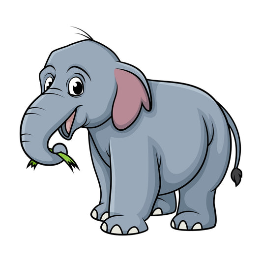 Elephant eating grass. PNG - JPG and vector EPS (infinitely scalable).