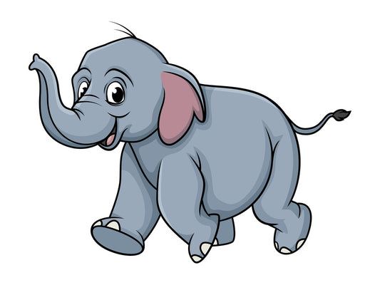 Running elephant. PNG - JPG and vector EPS (infinitely scalable).