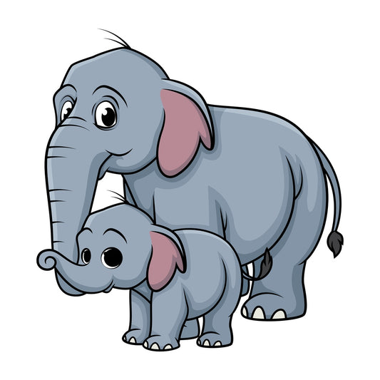 Elephant family. PNG - JPG and vector EPS (infinitely scalable).