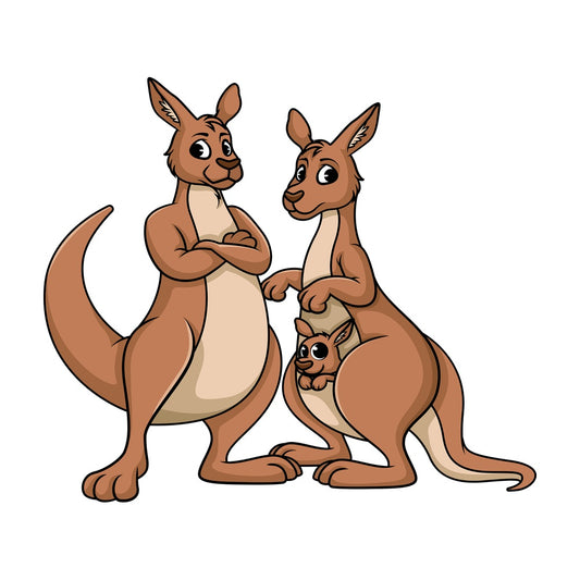 Kangaroo family. PNG - JPG and vector EPS (infinitely scalable).