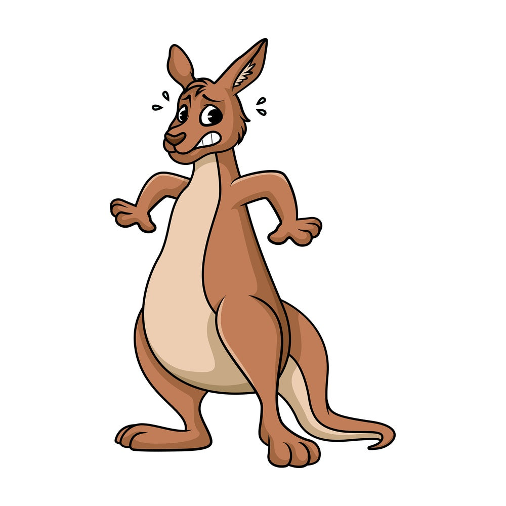 Scared kangaroo. PNG - JPG and vector EPS (infinitely scalable).