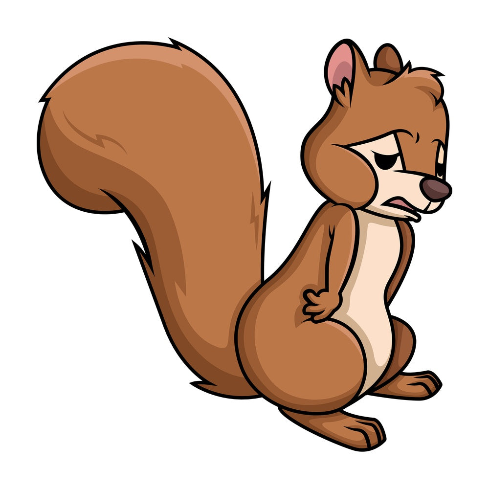 Sad squirrel. PNG - JPG and vector EPS (infinitely scalable).