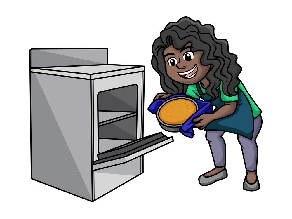 Black woman baking. PNG - JPG and vector EPS (infinitely scalable). Image isolated on transparent background.
