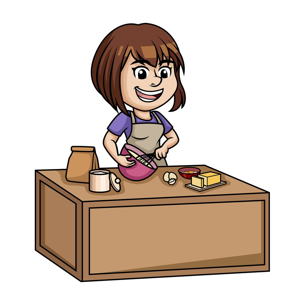 Woman making a cake. PNG - JPG and vector EPS (infinitely scalable).