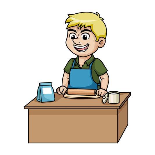 Man making pizza dough. PNG - JPG and vector EPS (infinitely scalable). Image isolated on transparent background.