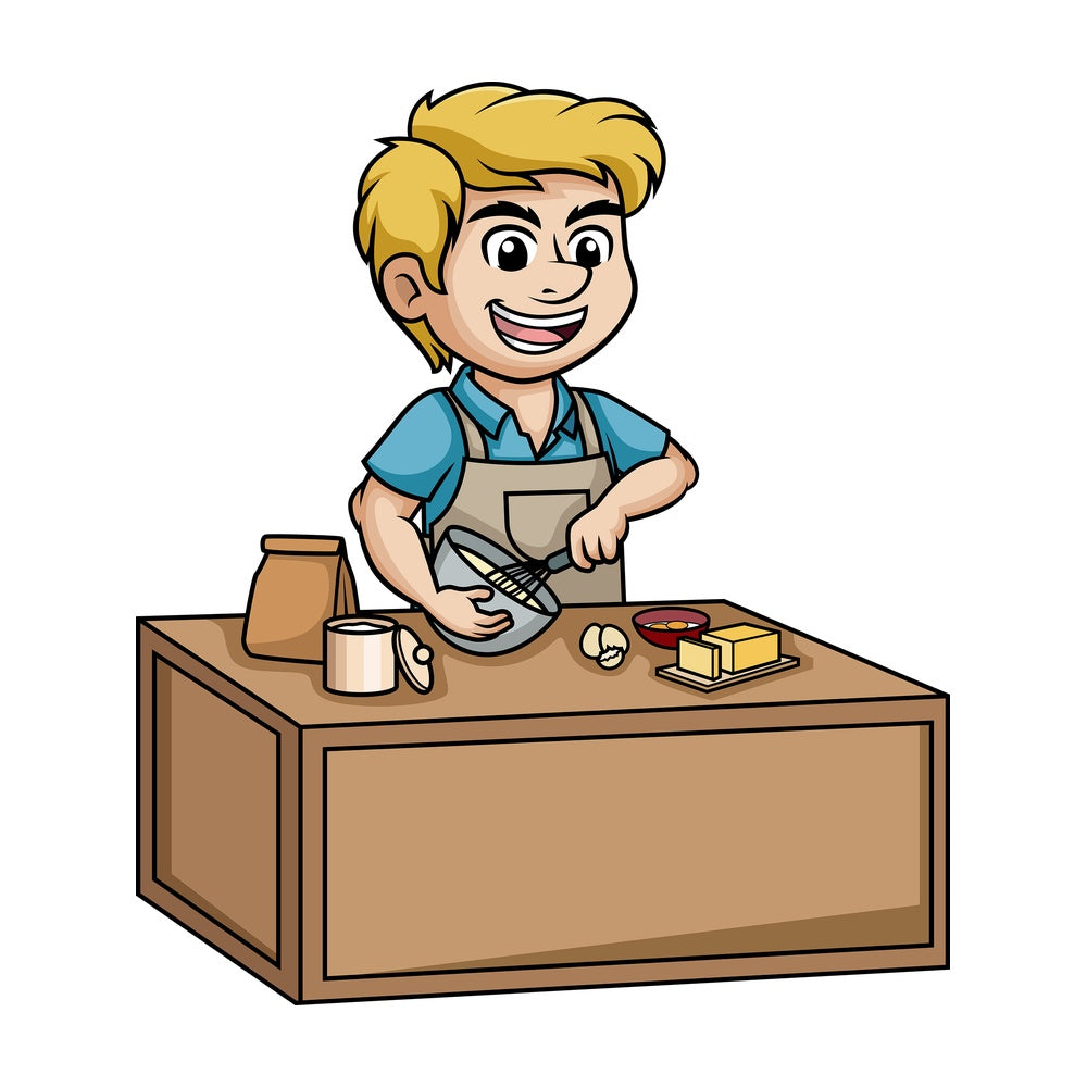 Man making a cake. PNG - JPG and vector EPS (infinitely scalable).
