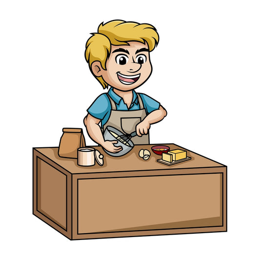 Man making a cake. PNG - JPG and vector EPS (infinitely scalable).