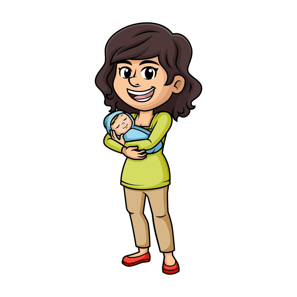 Mother with newborn baby. PNG - JPG and vector EPS (infinitely scalable). Image isolated on transparent background.
