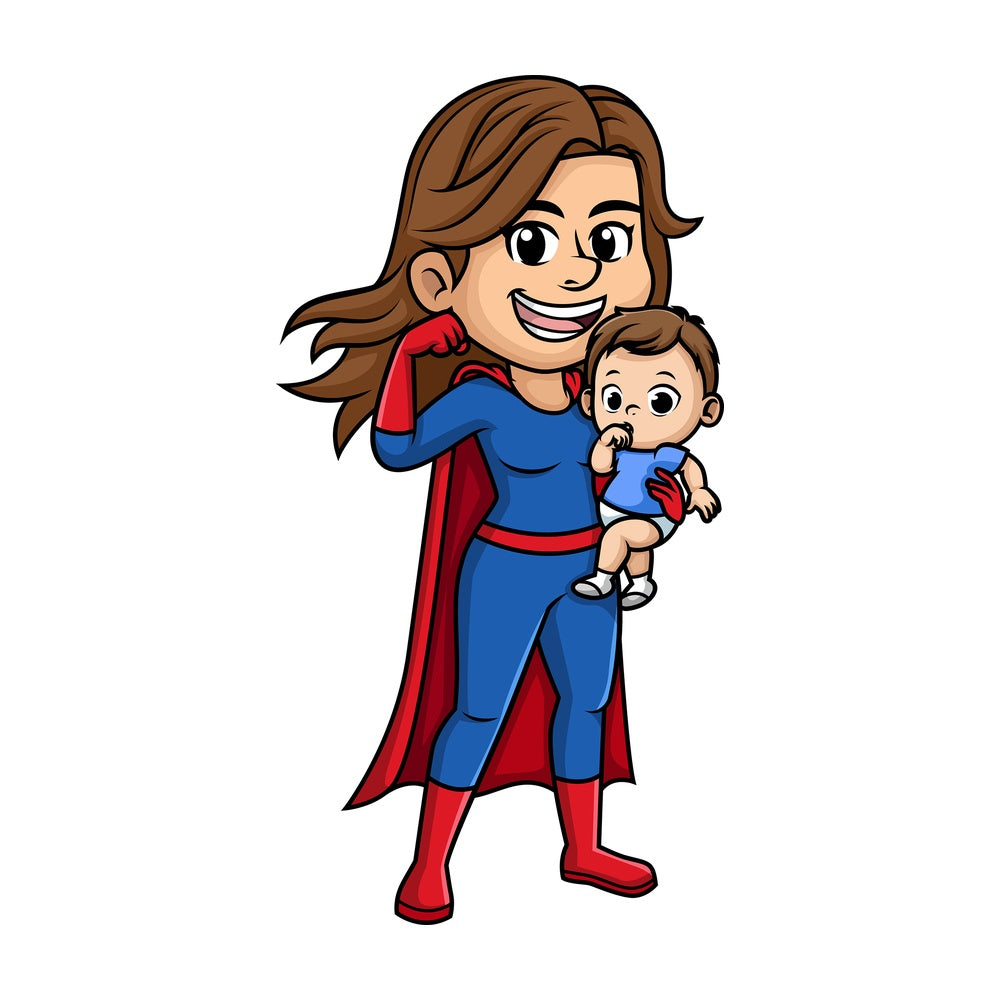 Super mom. PNG - JPG and vector EPS (infinitely scalable). Image isolated on transparent background.