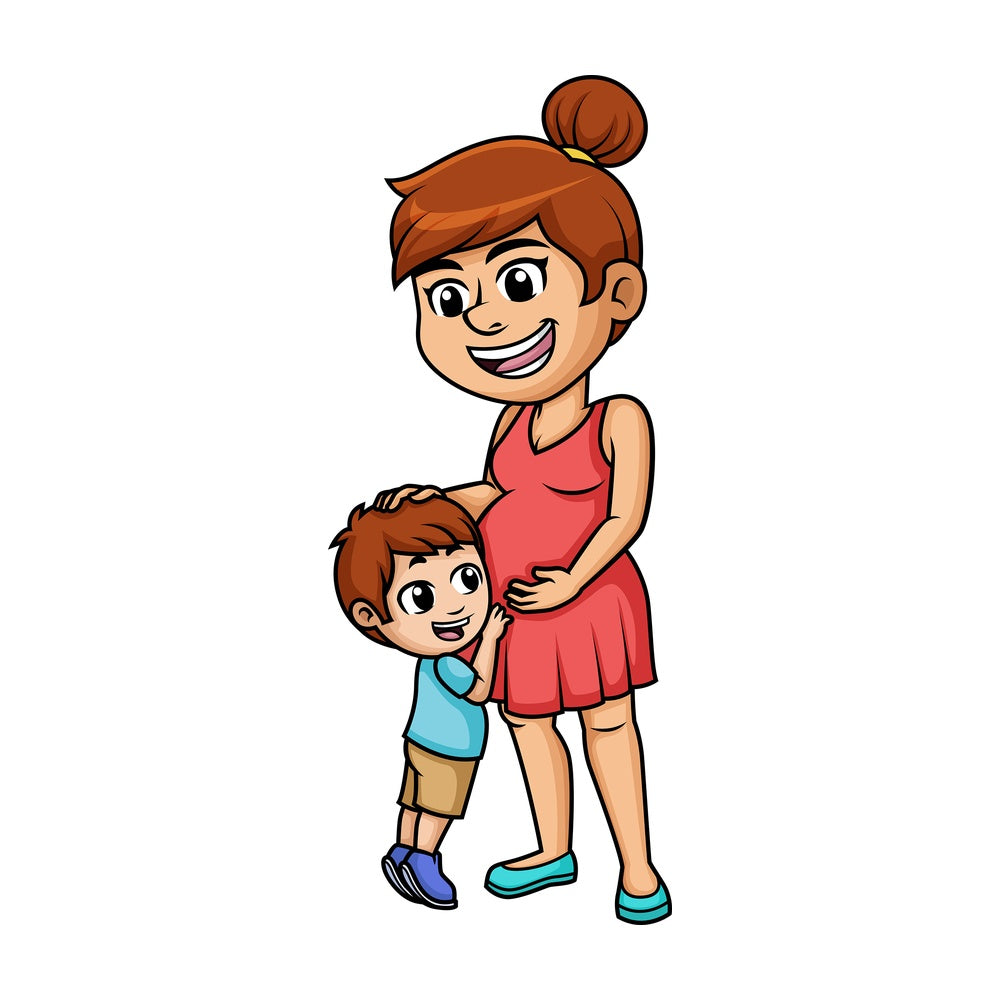 Pregnant mom. PNG - JPG and vector EPS (infinitely scalable). Image isolated on transparent background.