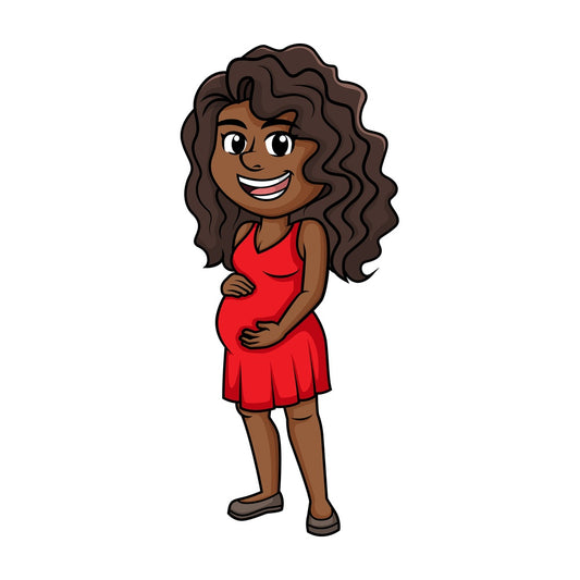 Pregnant african-american woman. PNG - JPG and vector EPS (infinitely scalable).