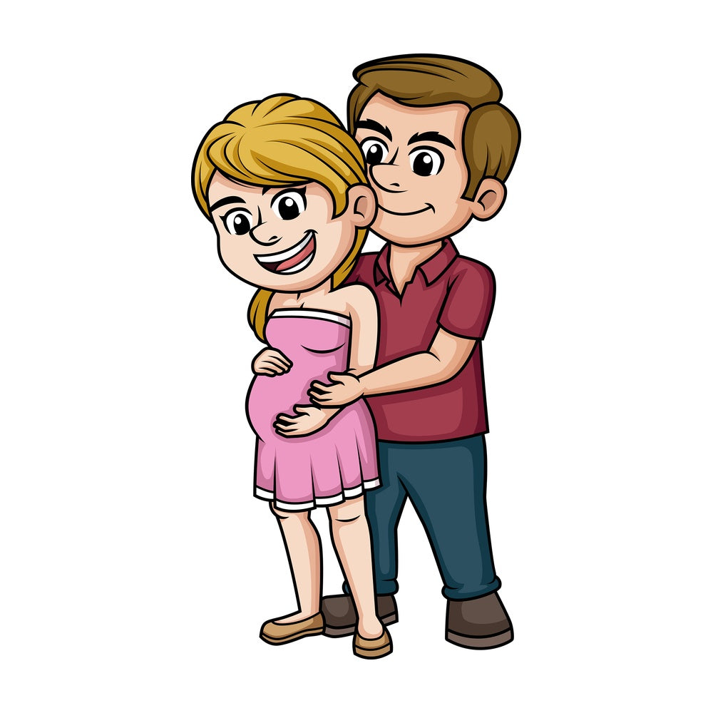 Cute pregnant couple. PNG - JPG and vector EPS (infinitely scalable).