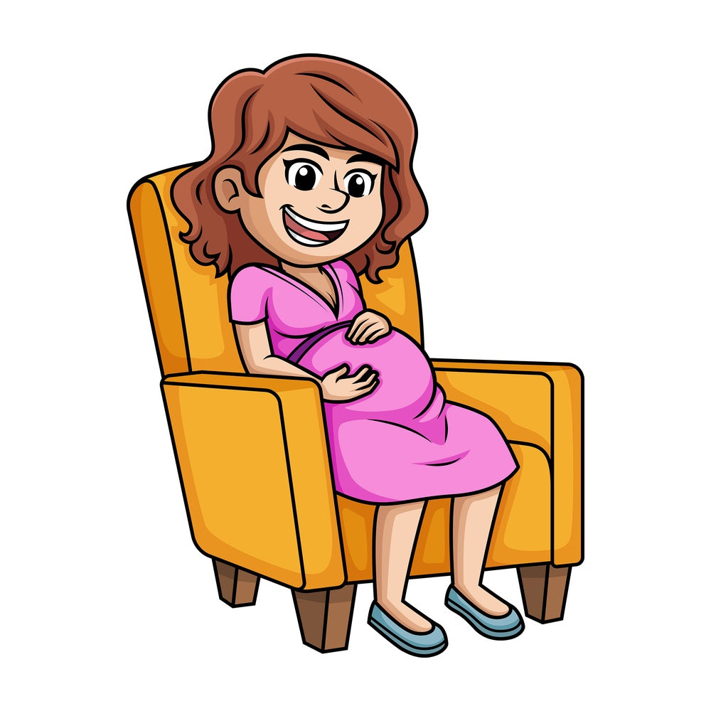 Happy pregnant woman. PNG - JPG and vector EPS (infinitely scalable).