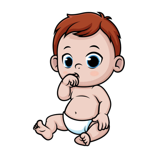 Baby boy sucking his thumb. PNG - JPG and vector EPS (infinitely scalable).