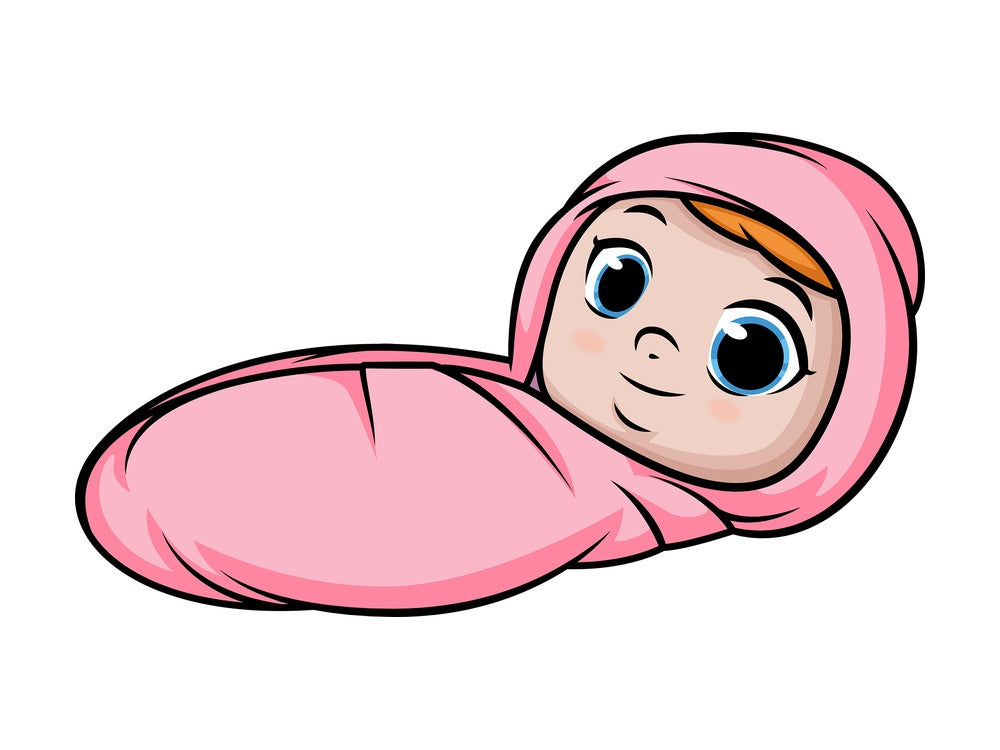 Newborn baby girl. PNG - JPG and vector EPS (infinitely scalable).