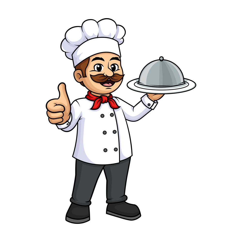 Male chef thumbs up. PNG - JPG and vector EPS (infinitely scalable).