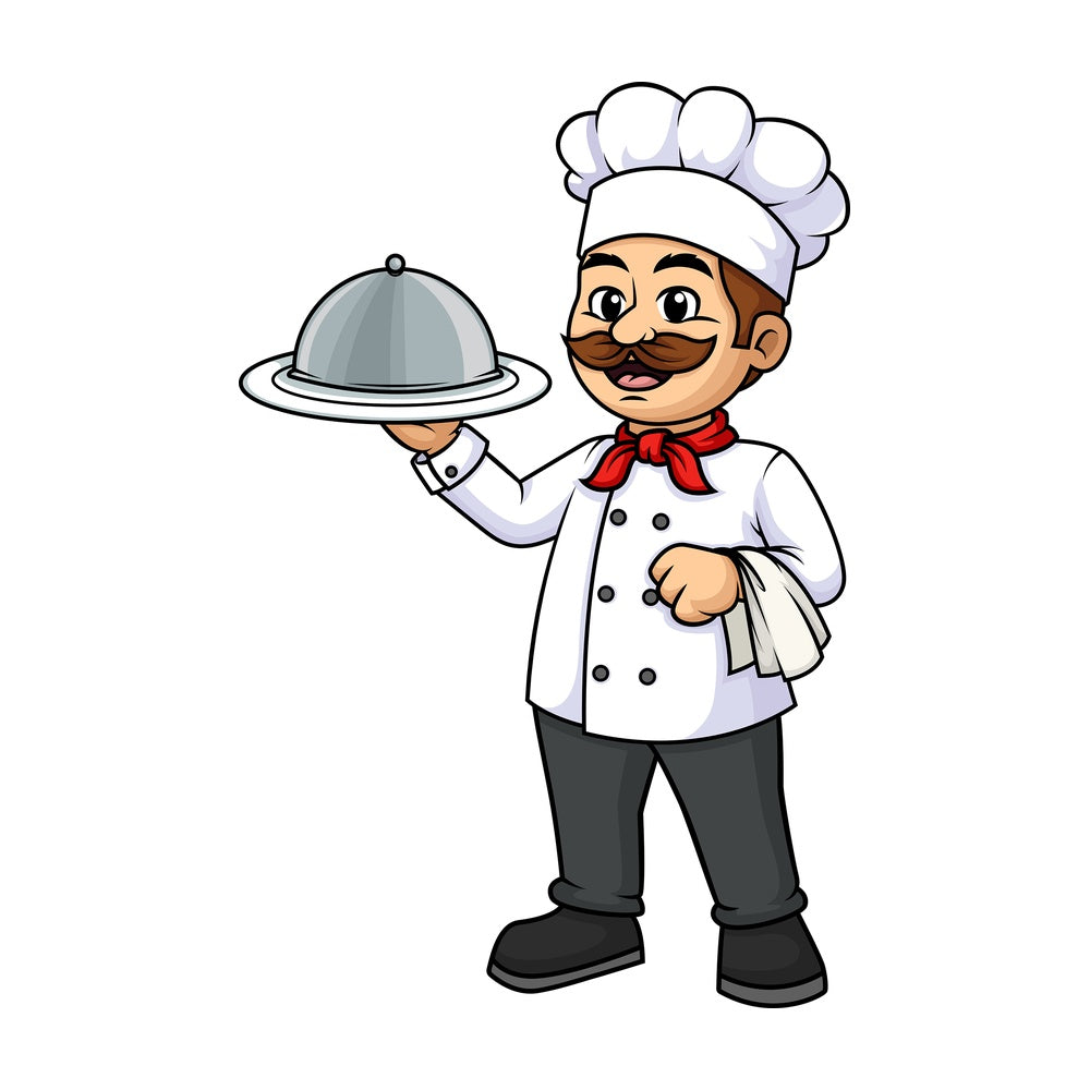 Male chef holding spatula. PNG - JPG and vector EPS (infinitely scalable).