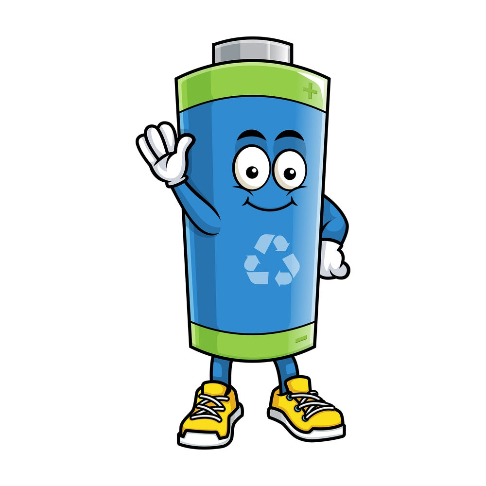 Ecological battery waving. PNG - JPG and vector EPS (infinitely scalable).
